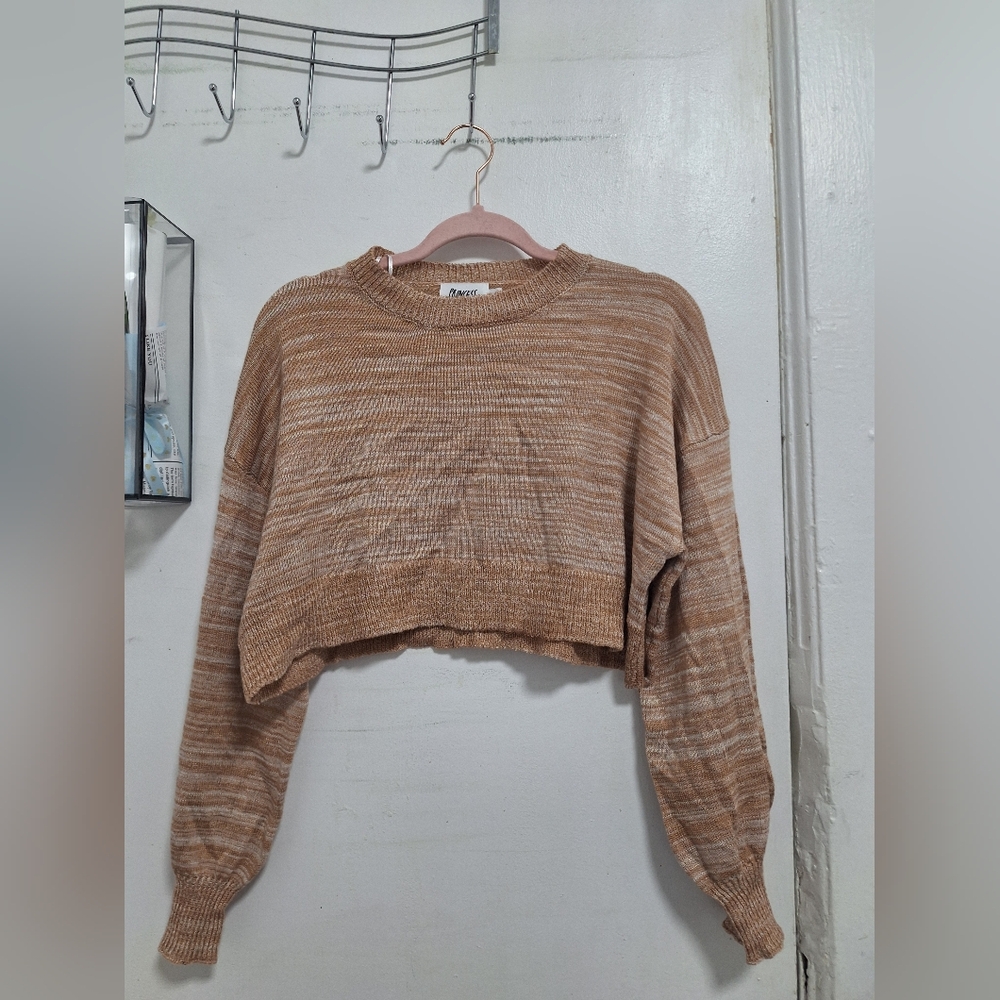 Tan Cropped Sweater by